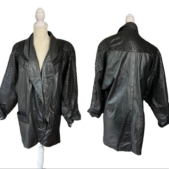 Source Unknown Jackets & Blazers - 𝅺Vintage 80s Oversized leather jacket size M